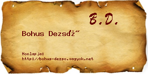 Bohus Dezső névjegykártya