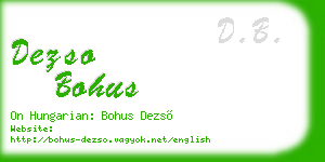 dezso bohus business card