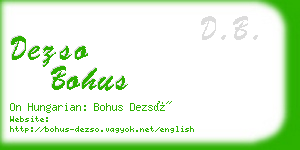 dezso bohus business card